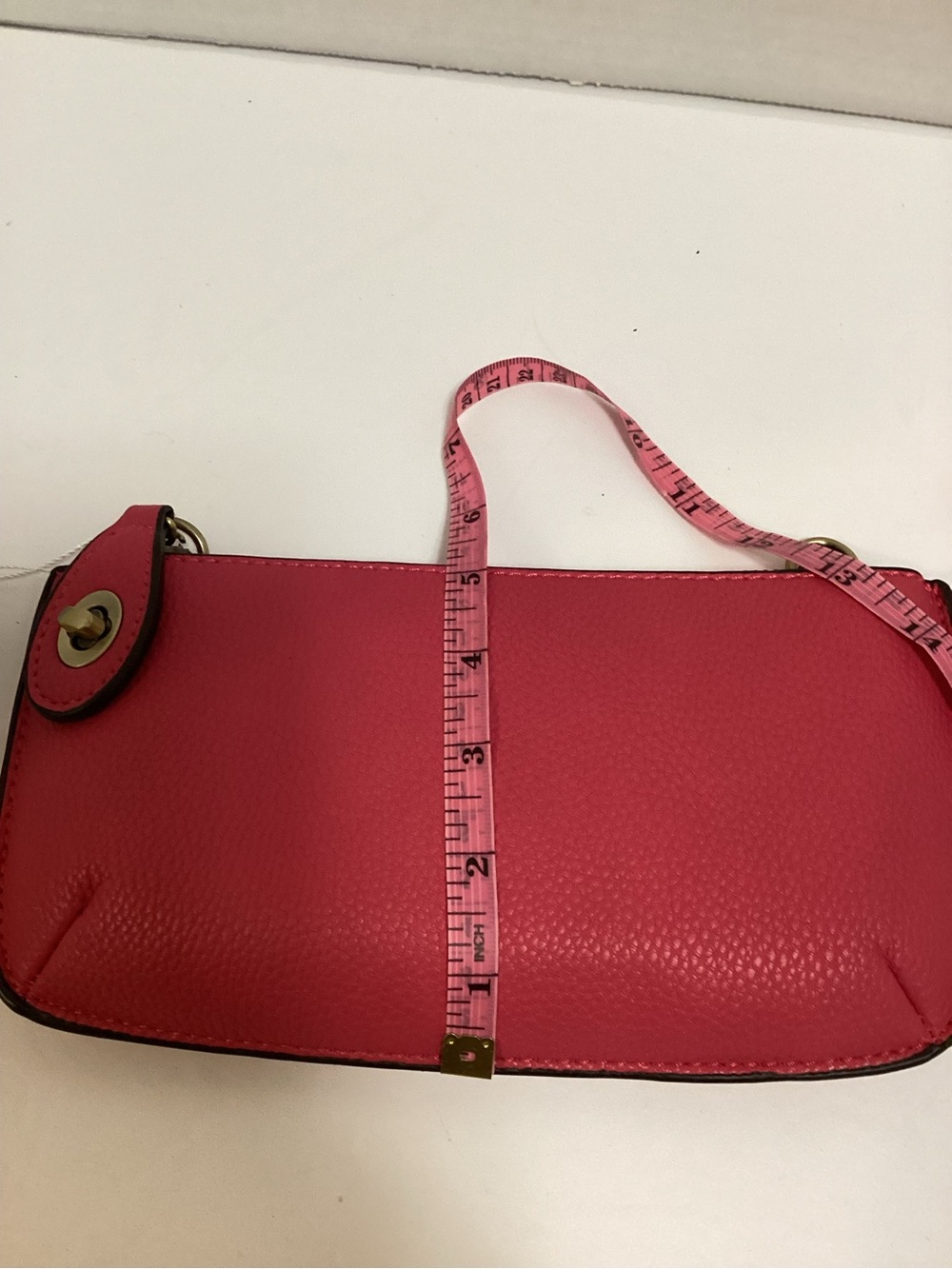 Joy Susan Hot Pink Pebbled Vegan Leather Wristlet/Crossbody Clutch - Picture 10 of 11